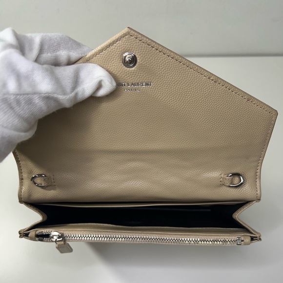 Saint Laurent YSL Cassandre Envelope WOC Wallet on Chain Leather Bag Purse - Picture 11 of 11